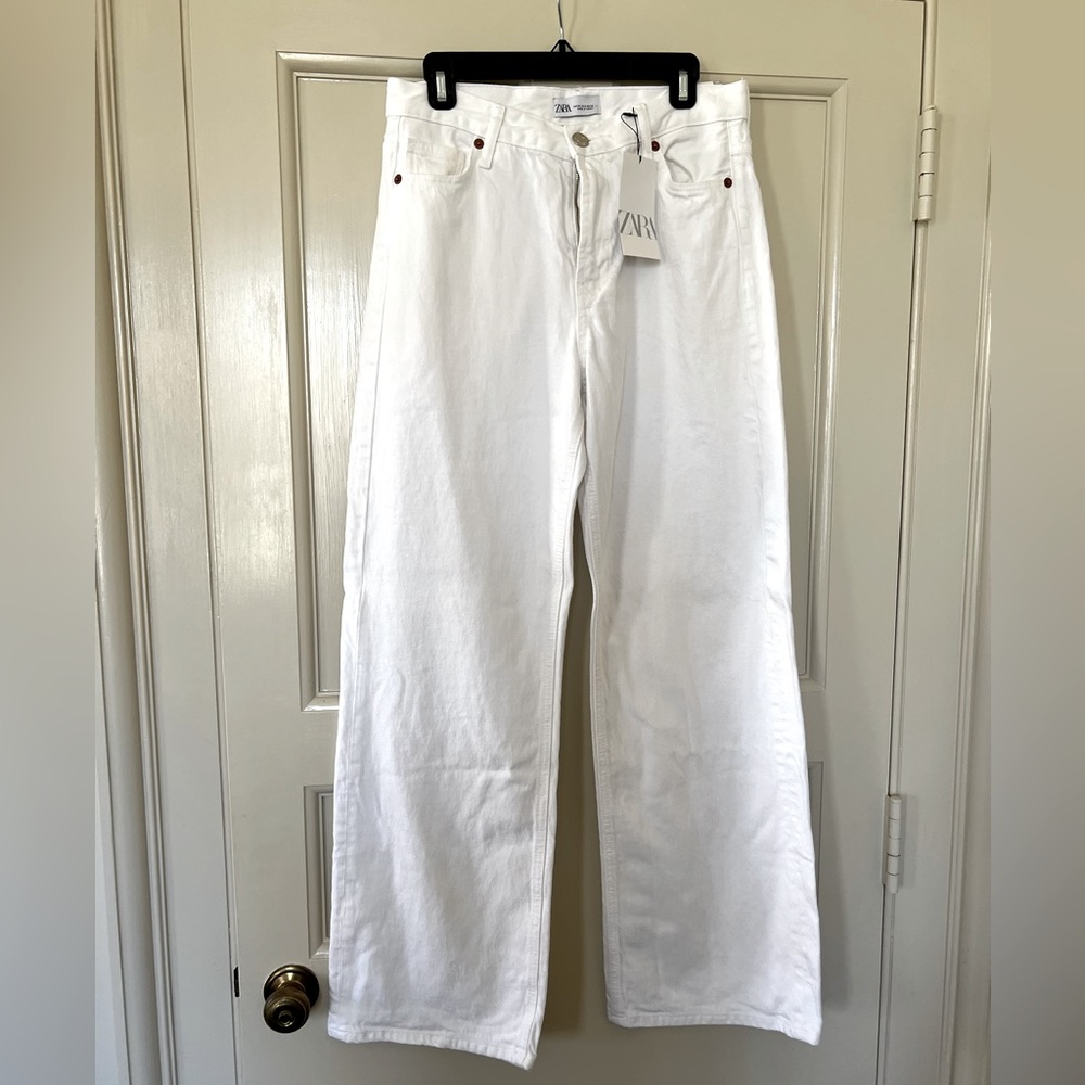 Zara White Baggy Wide Leg Jean